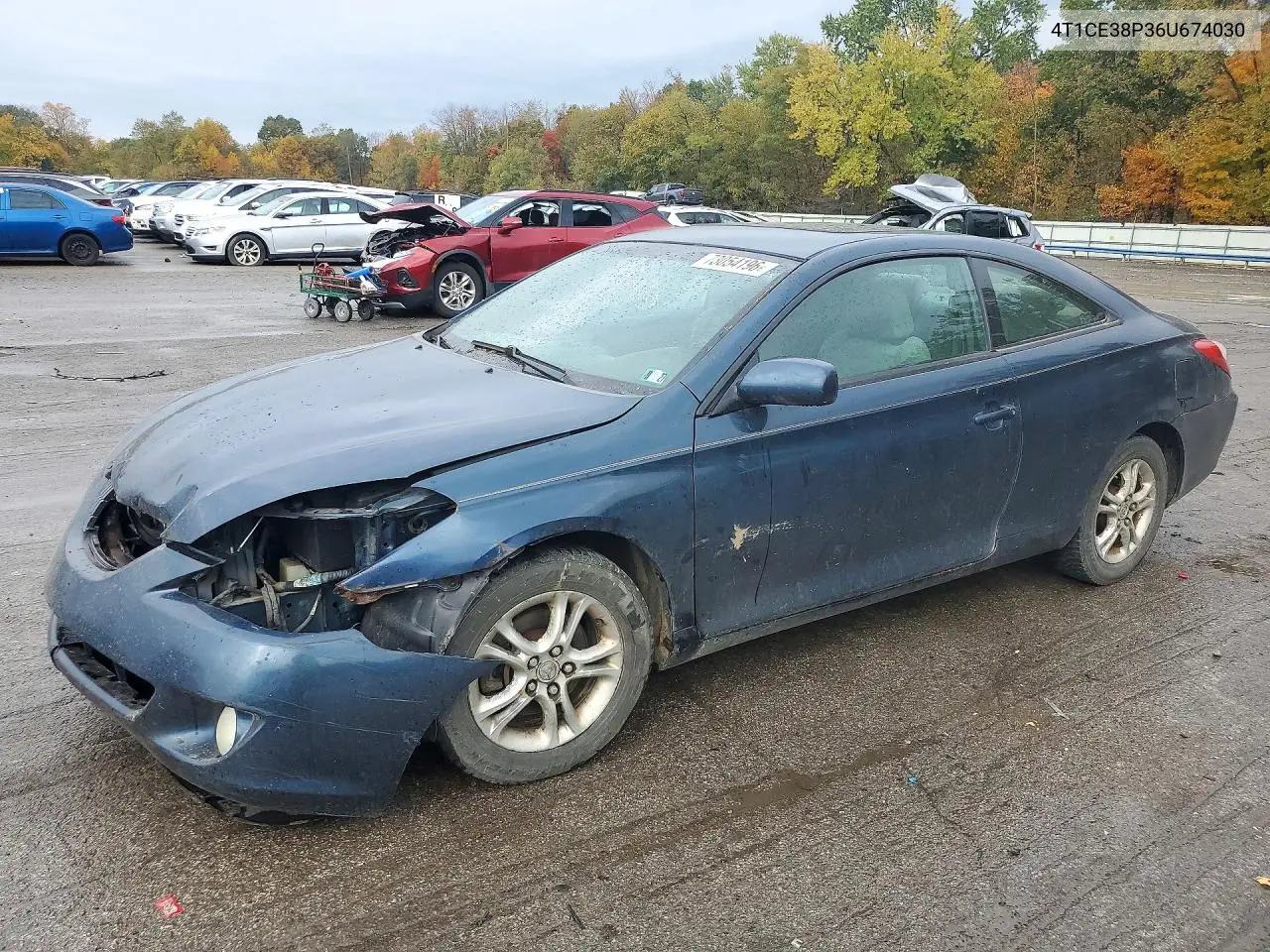 TOYOTA CAMRY SOLARA 2006, VIN 4T1CE38P36U674030
