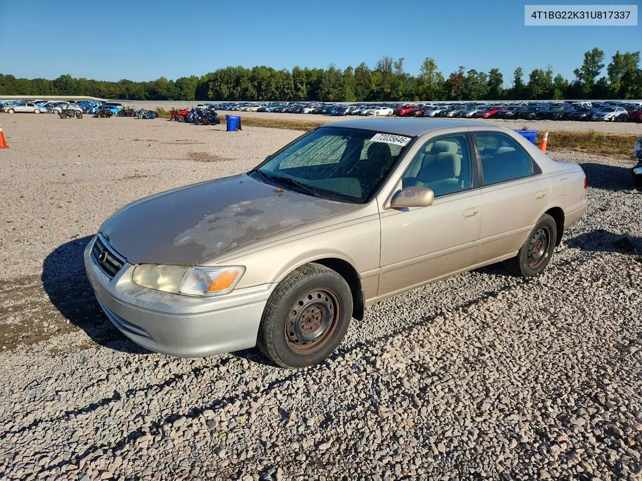TOYOTA CAMRY 2001, VIN 4T1BG22K31U817337