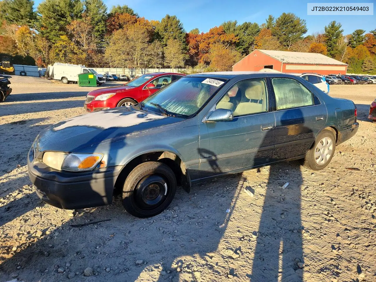 TOYOTA CAMRY 2001, VIN JT2BG22K210549403