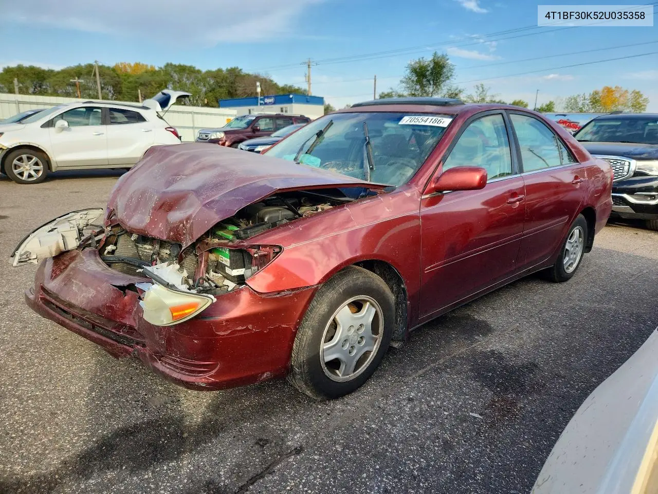 TOYOTA CAMRY 2002, VIN 4T1BF30K52U035358
