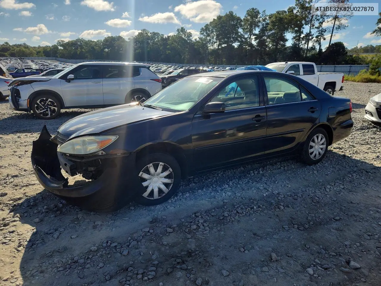 TOYOTA CAMRY 2002, VIN 4T1BE32K82U027870