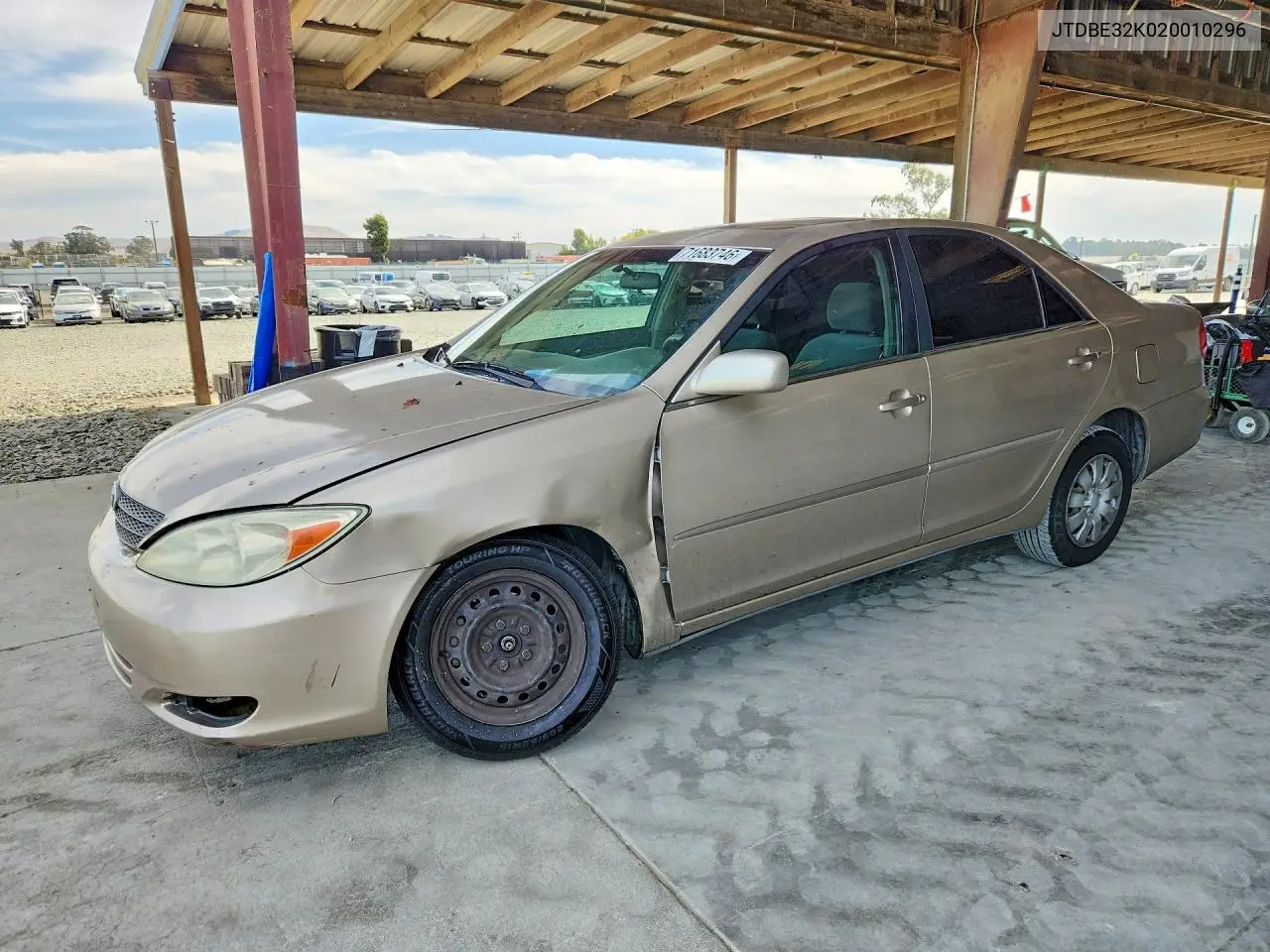 TOYOTA CAMRY 2002, VIN JTDBE32K020010296