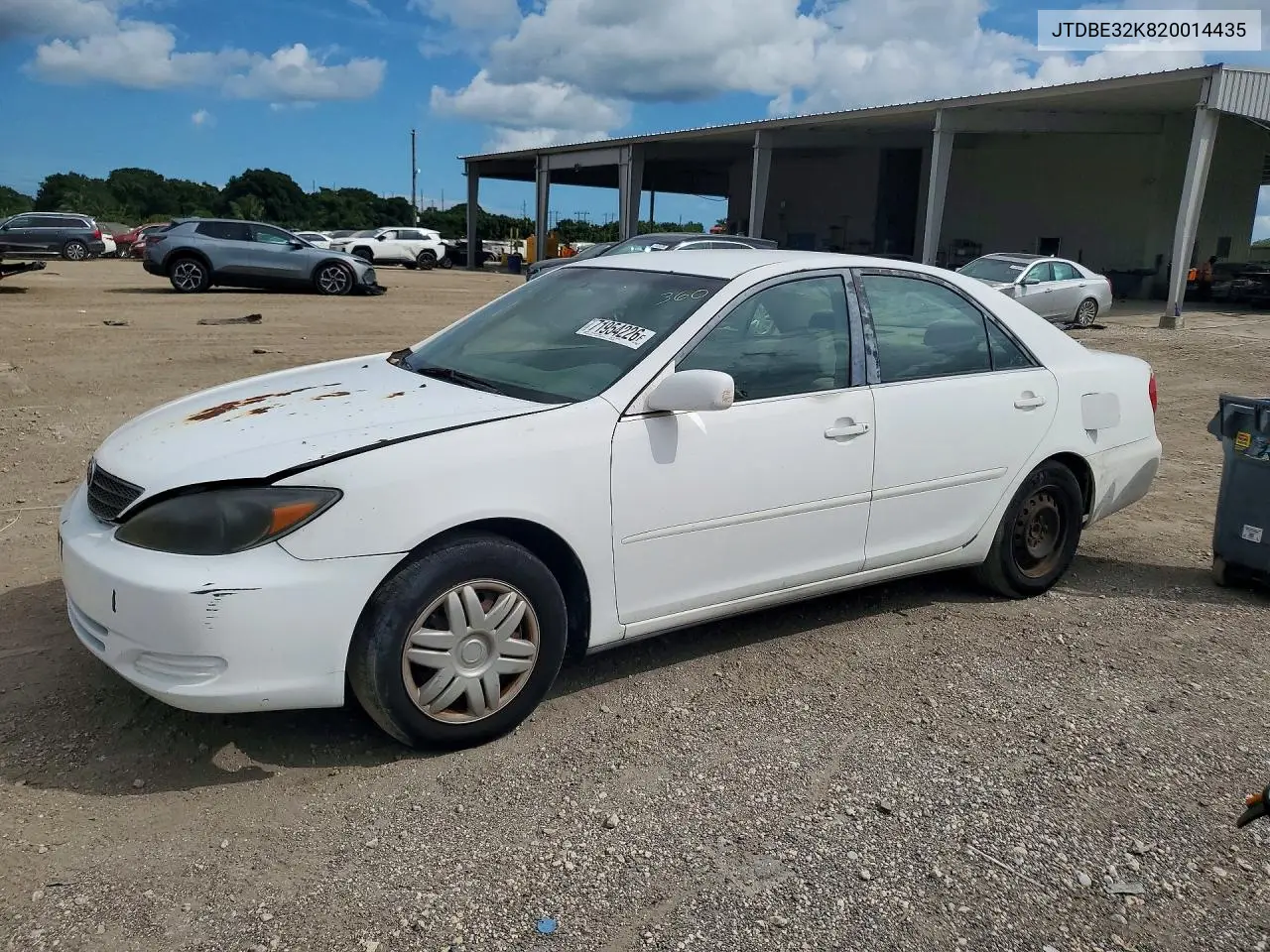 TOYOTA CAMRY 2002, VIN JTDBE32K820014435