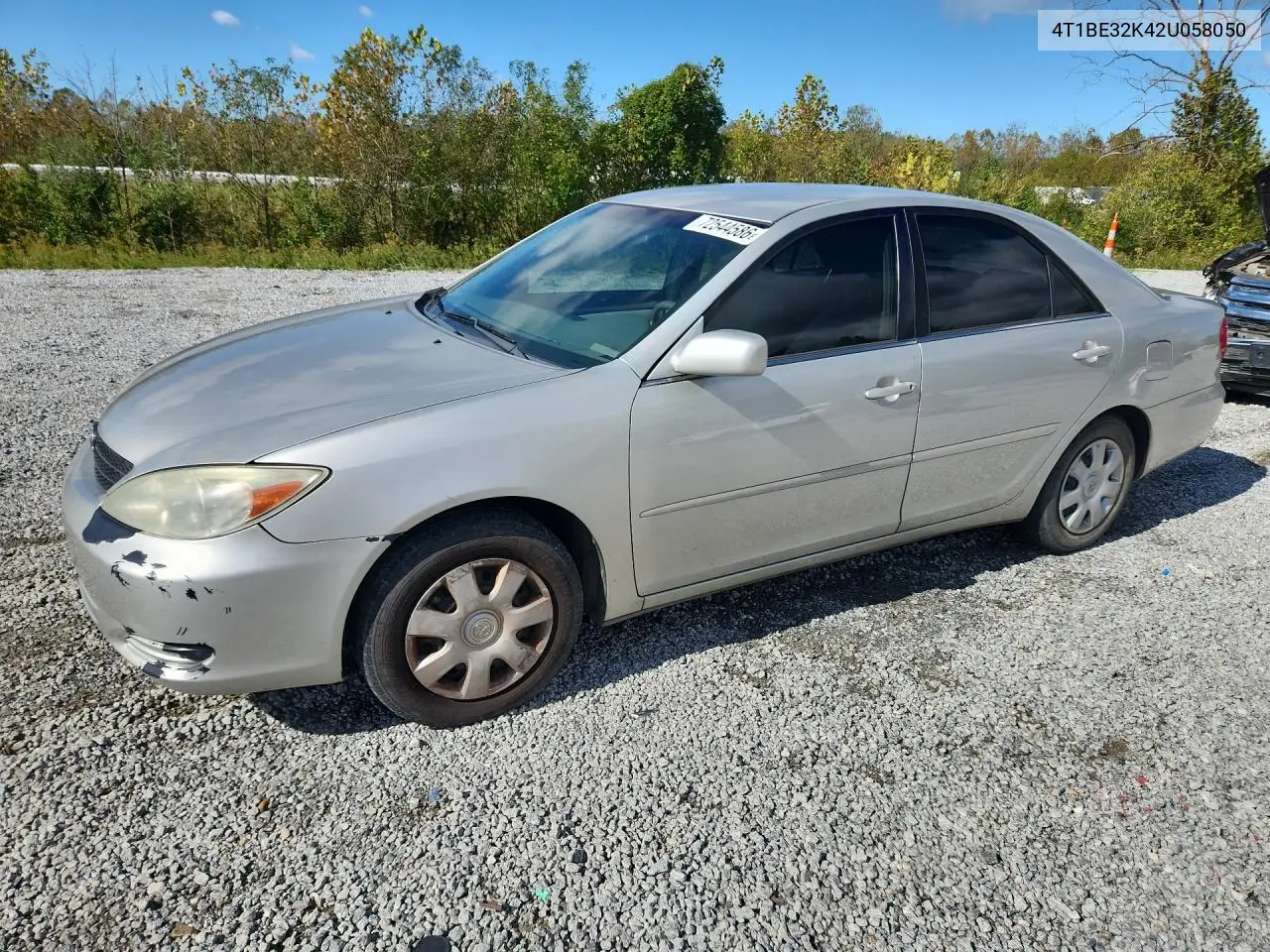 TOYOTA CAMRY 2002, VIN 4T1BE32K42U058050