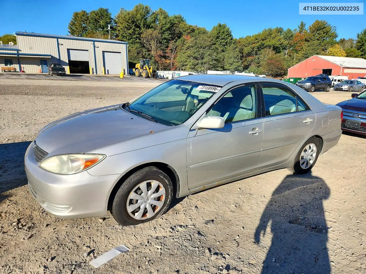 TOYOTA CAMRY 2002, VIN 4T1BE32K02U002235