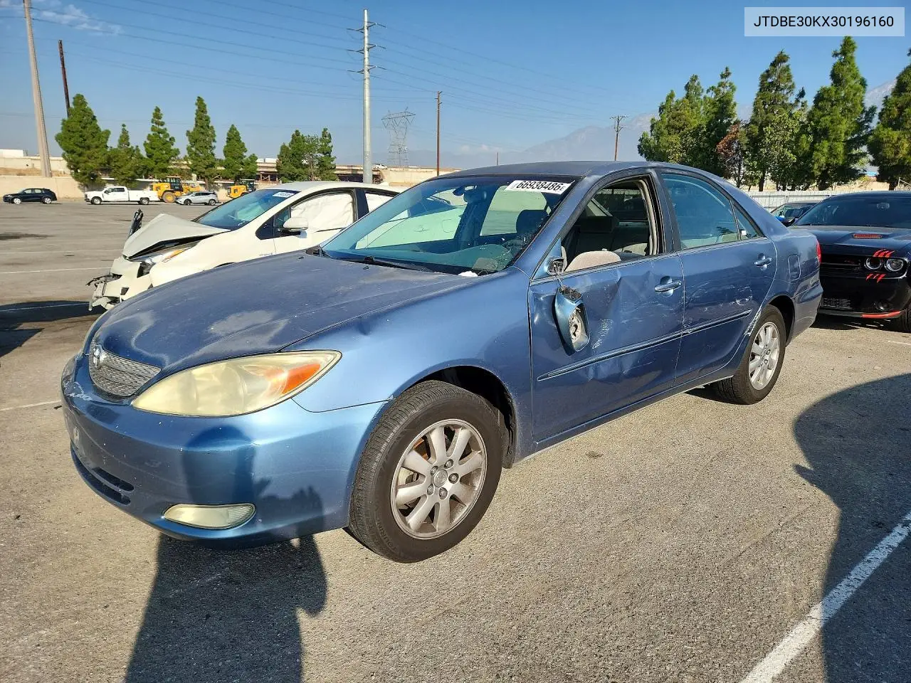TOYOTA CAMRY 2003, VIN JTDBE30KX30196160