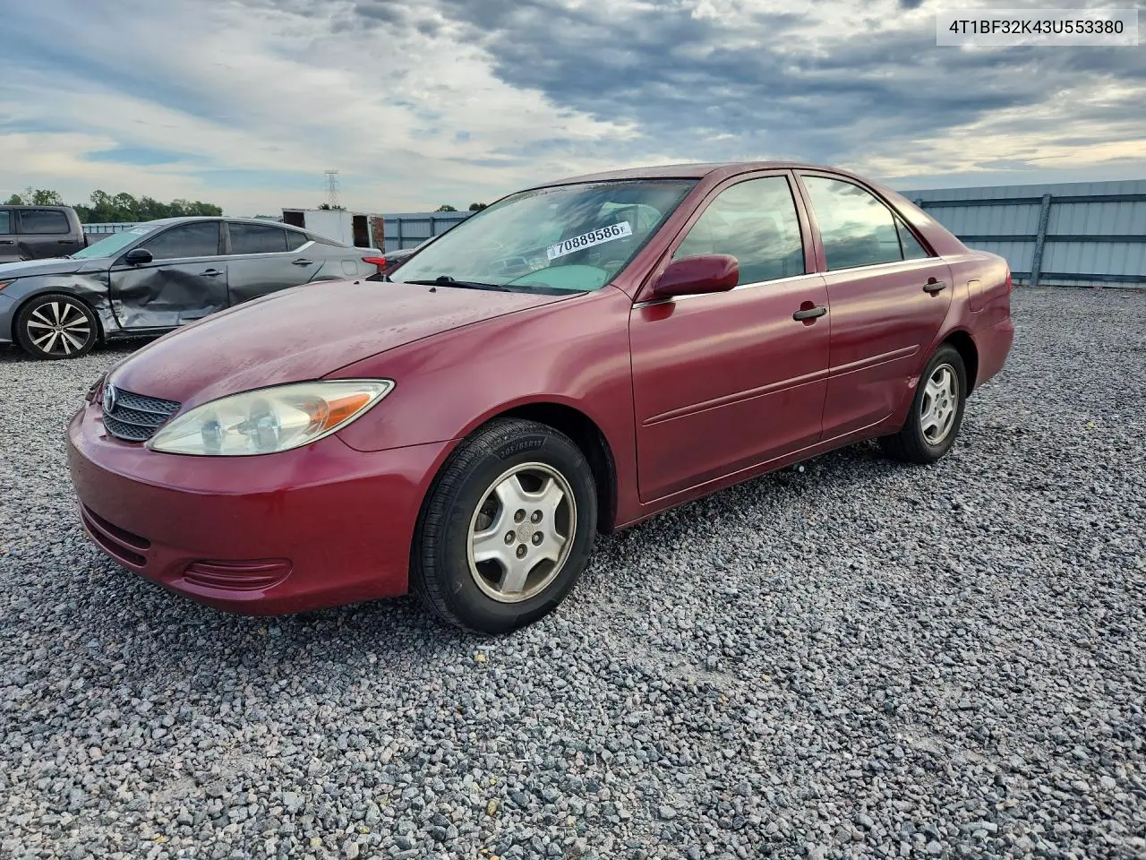 TOYOTA CAMRY 2003, VIN 4T1BF32K43U553380
