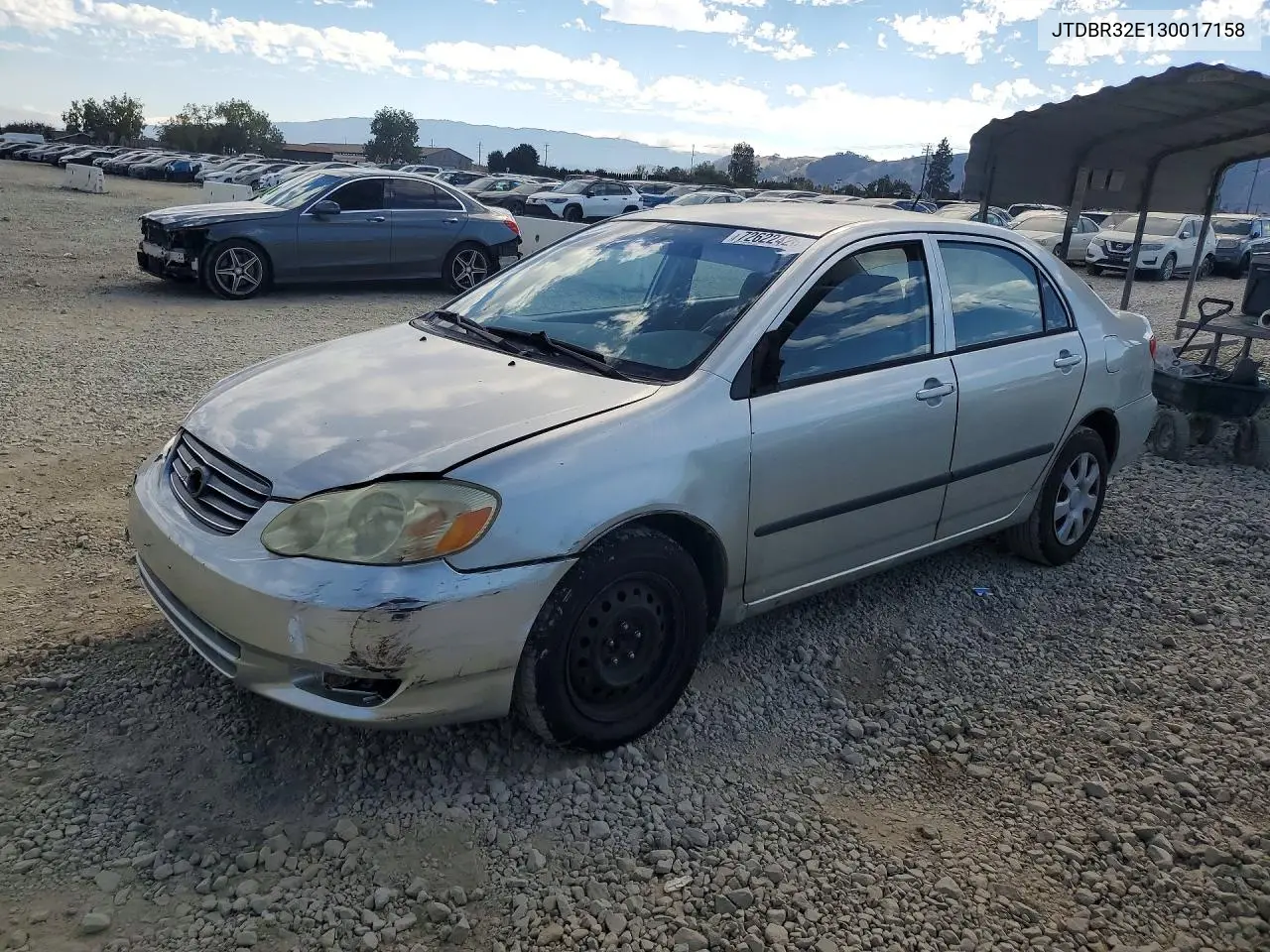 TOYOTA CAMRY 2003, VIN JTDBR32E130017158