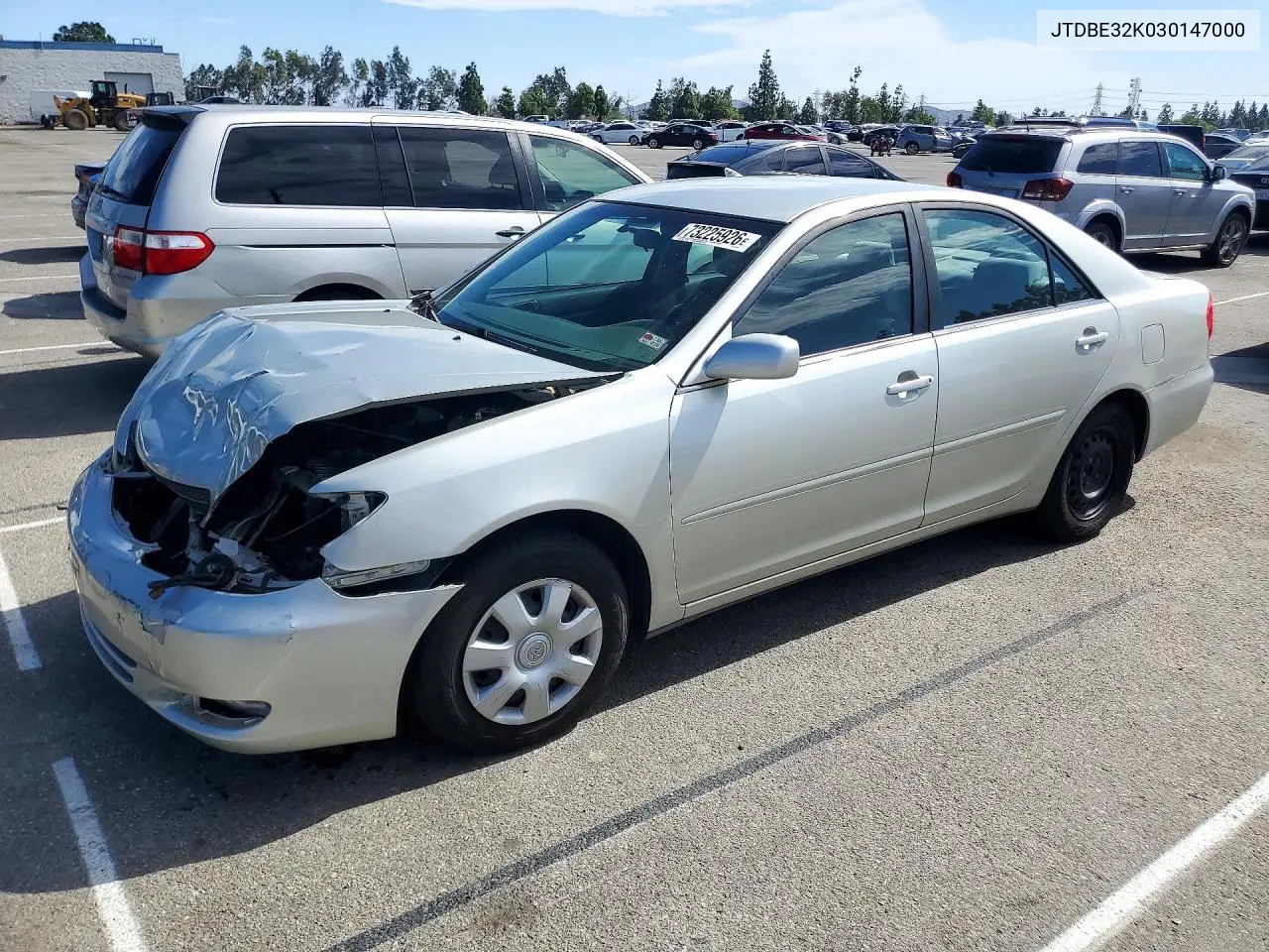 TOYOTA CAMRY 2003, VIN JTDBE32K030147000