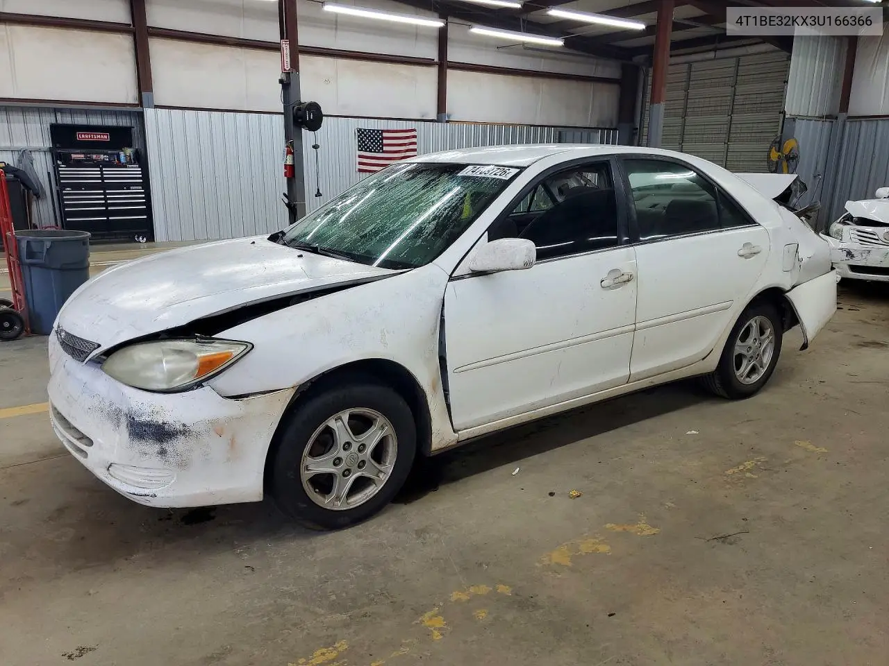 TOYOTA CAMRY 2003, VIN 4T1BE32KX3U166366