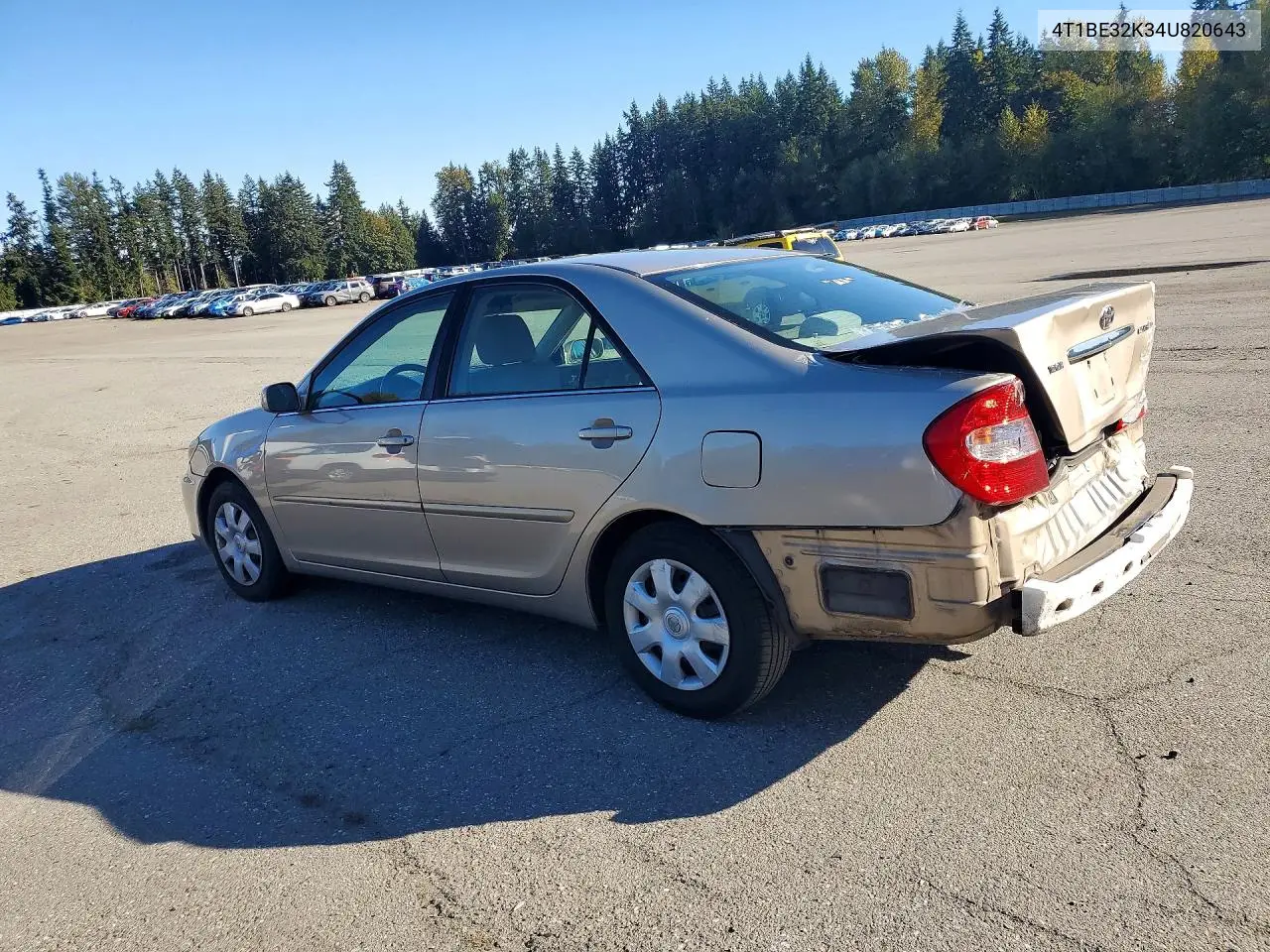 2004 TOYOTA CAMRY VIN 4T1BE32K34U820643 — фото 2