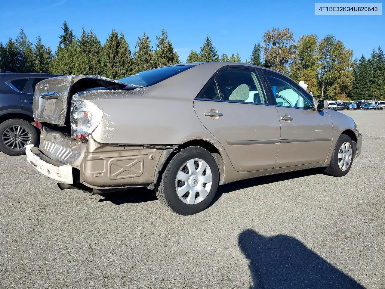 2004 TOYOTA CAMRY VIN 4T1BE32K34U820643 — фото 3