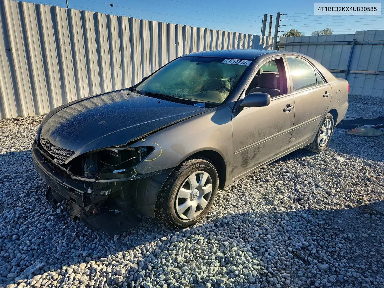 TOYOTA CAMRY 2004, VIN 4T1BE32KX4U830585