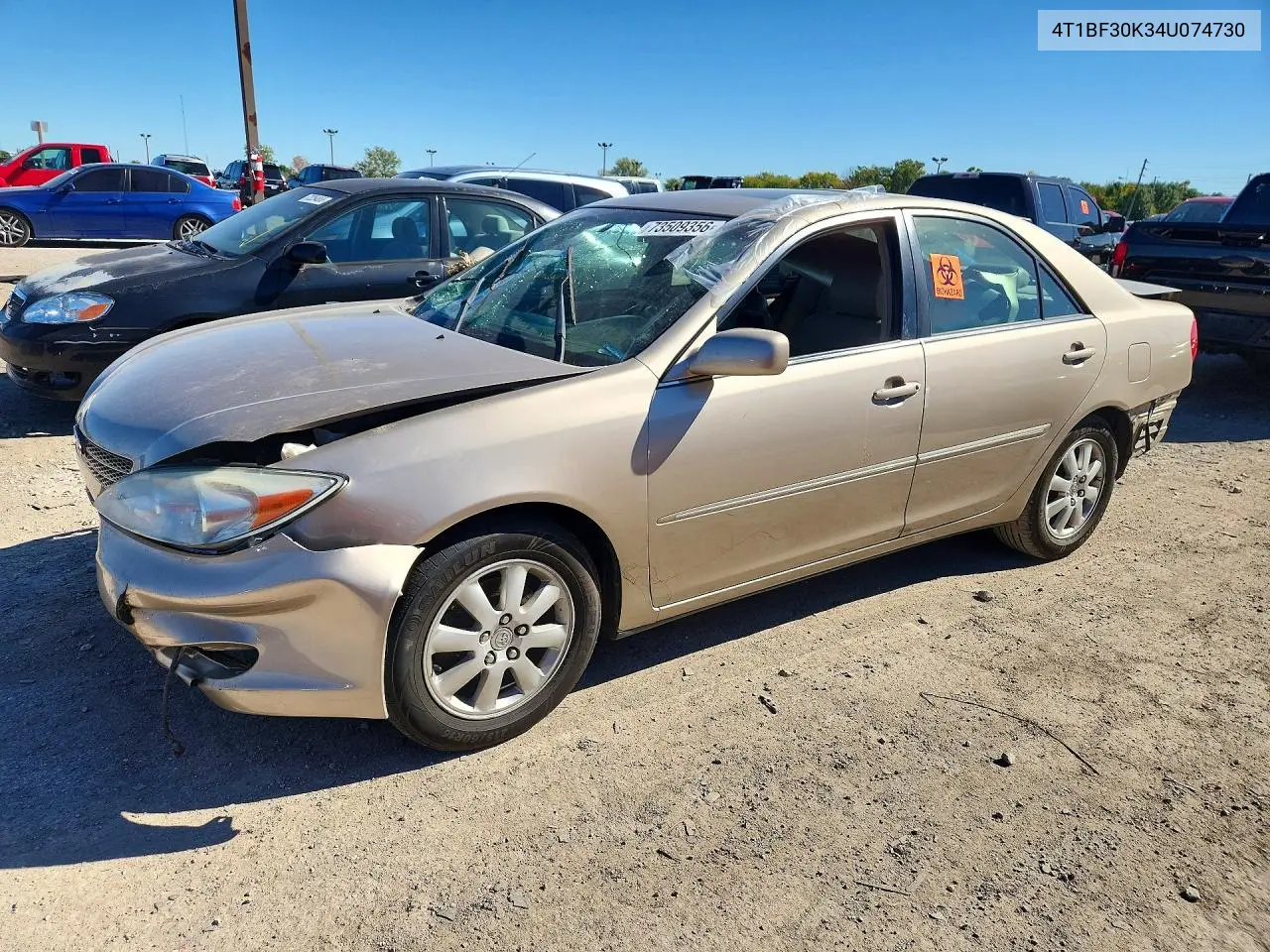 TOYOTA CAMRY 2004, VIN 4T1BF30K34U074730