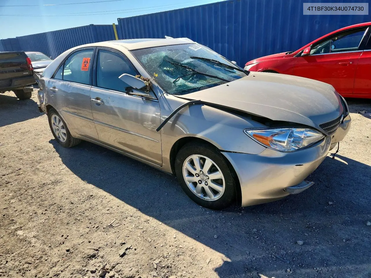 2004 TOYOTA CAMRY VIN 4T1BF30K34U074730 — фото 4