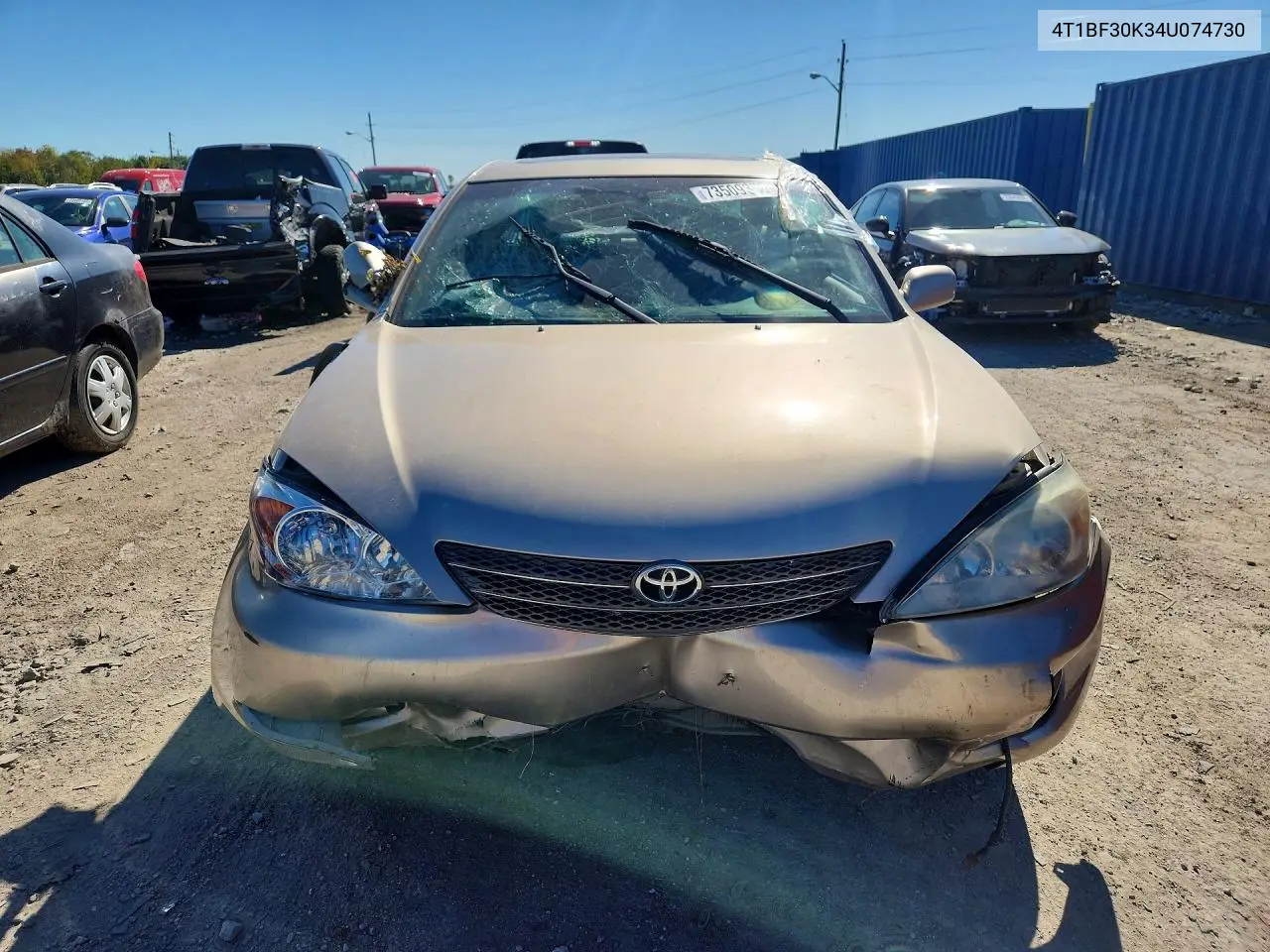 2004 TOYOTA CAMRY VIN 4T1BF30K34U074730 — фото 5