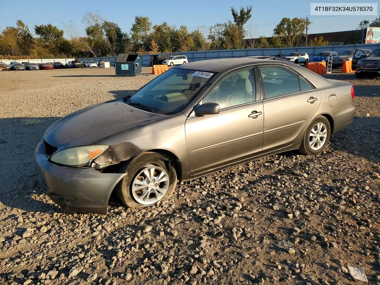 TOYOTA CAMRY 2004, VIN 4T1BF32K34U578370