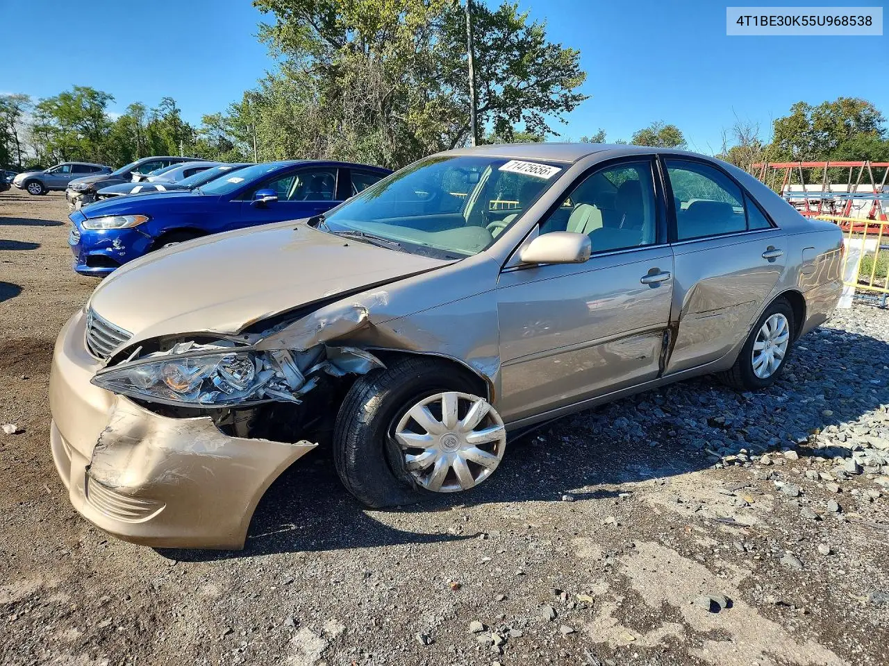 TOYOTA CAMRY 2005, VIN 4T1BE30K55U968538