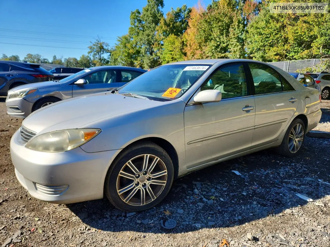 TOYOTA CAMRY 2005, VIN 4T1BE30K85U031182