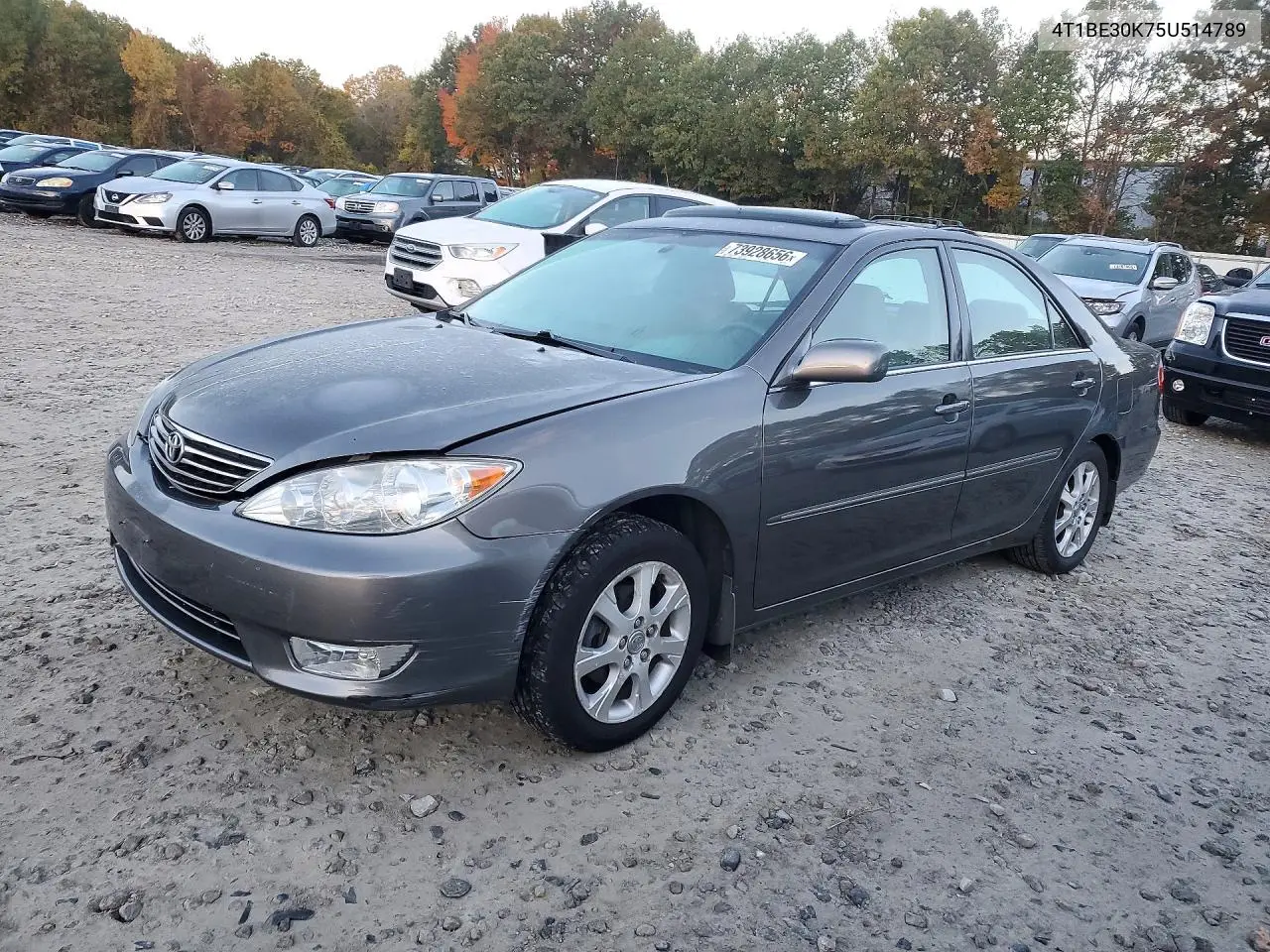 TOYOTA CAMRY 2005, VIN 4T1BE30K75U514789