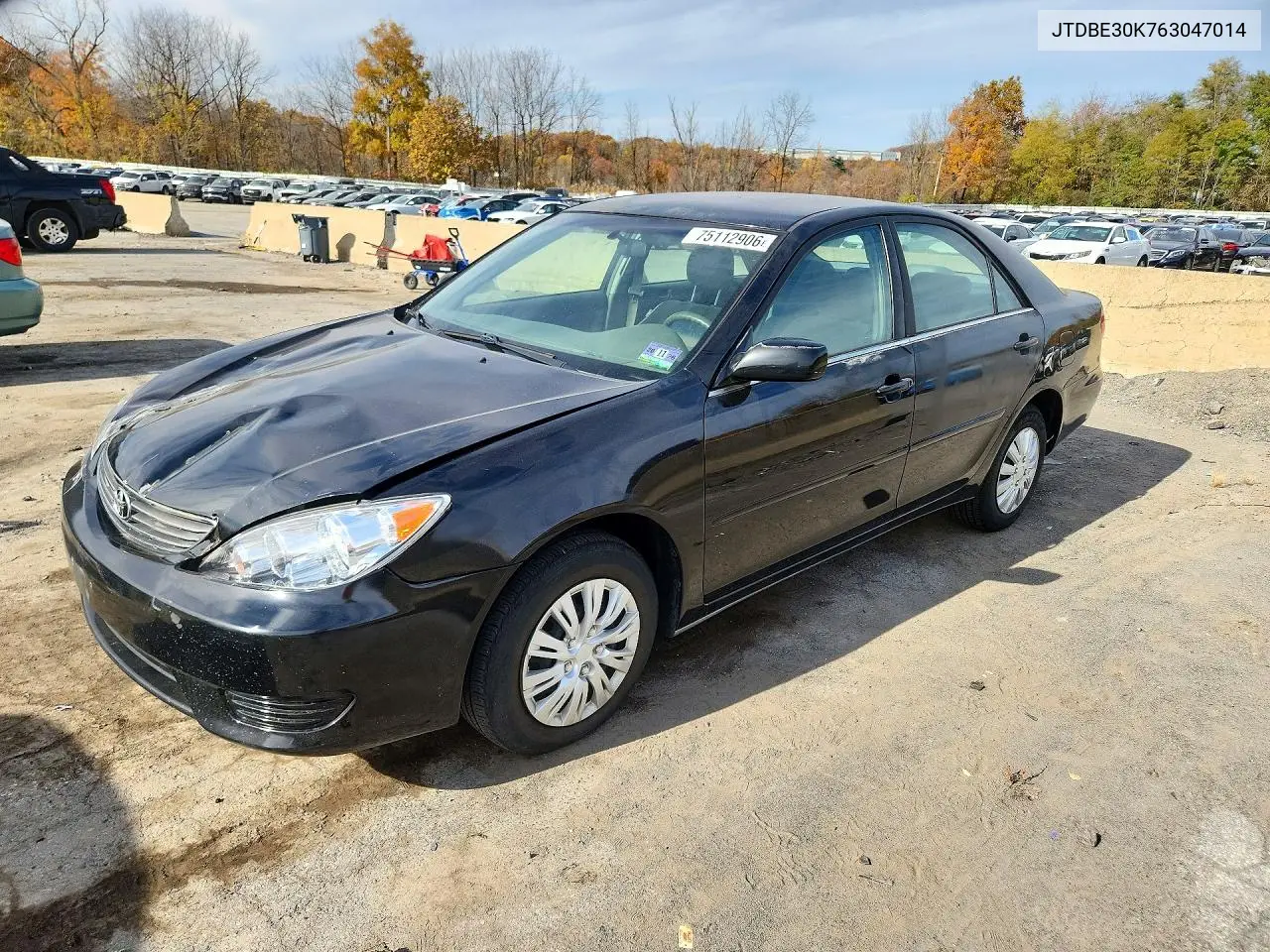 TOYOTA CAMRY 2006, VIN JTDBE30K763047014