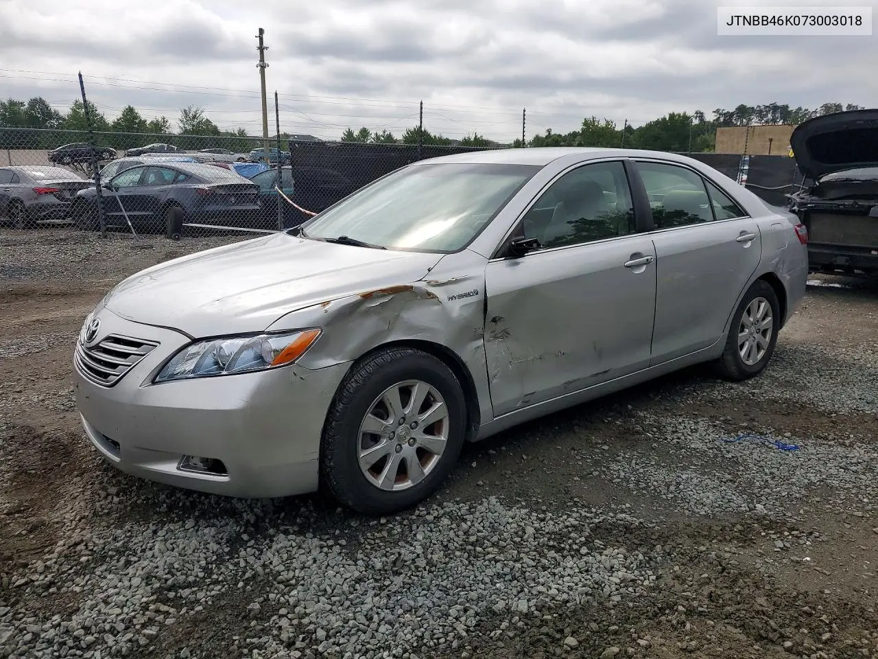 TOYOTA CAMRY 2007, VIN JTNBB46K073003018