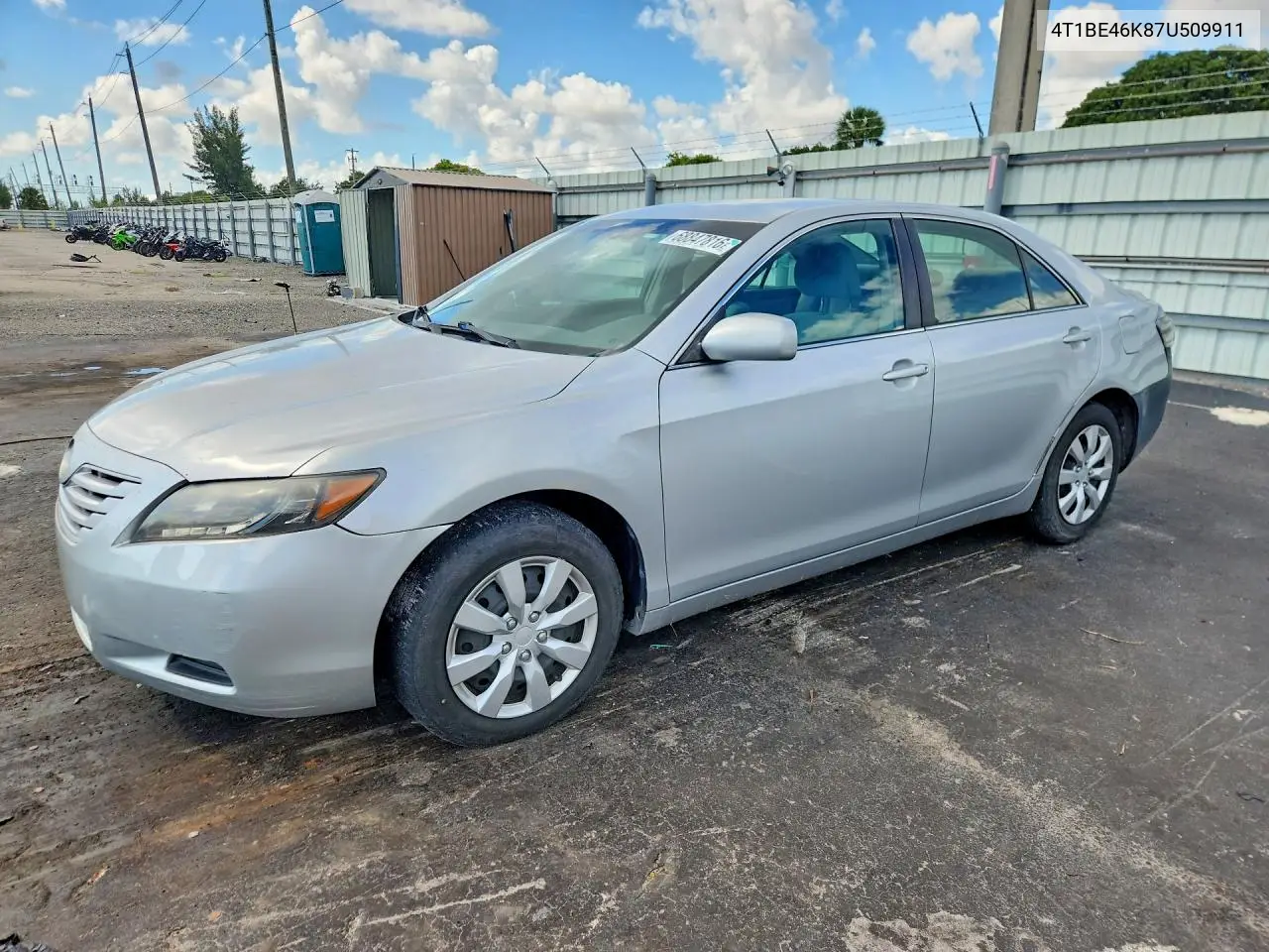 TOYOTA CAMRY 2007, VIN 4T1BE46K87U509911