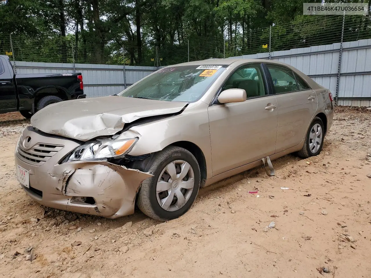 TOYOTA CAMRY 2007, VIN 4T1BE46K47U036654