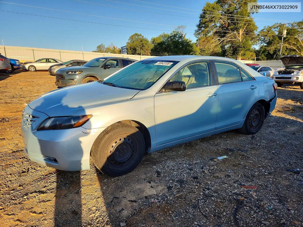 TOYOTA CAMRY 2007, VIN JTNBE46KX73022909