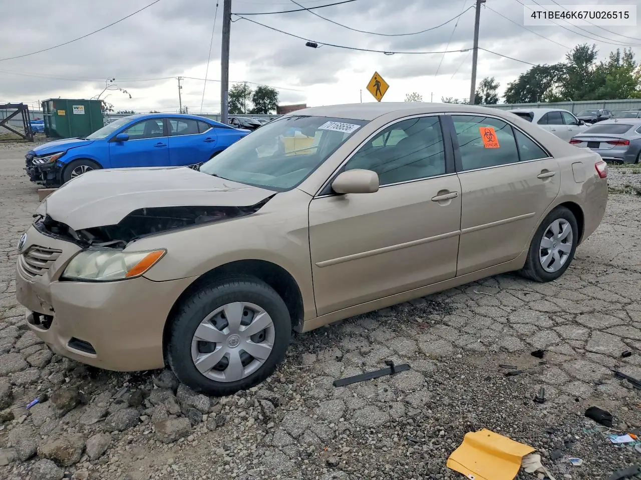 TOYOTA CAMRY 2007, VIN 4T1BE46K67U026515