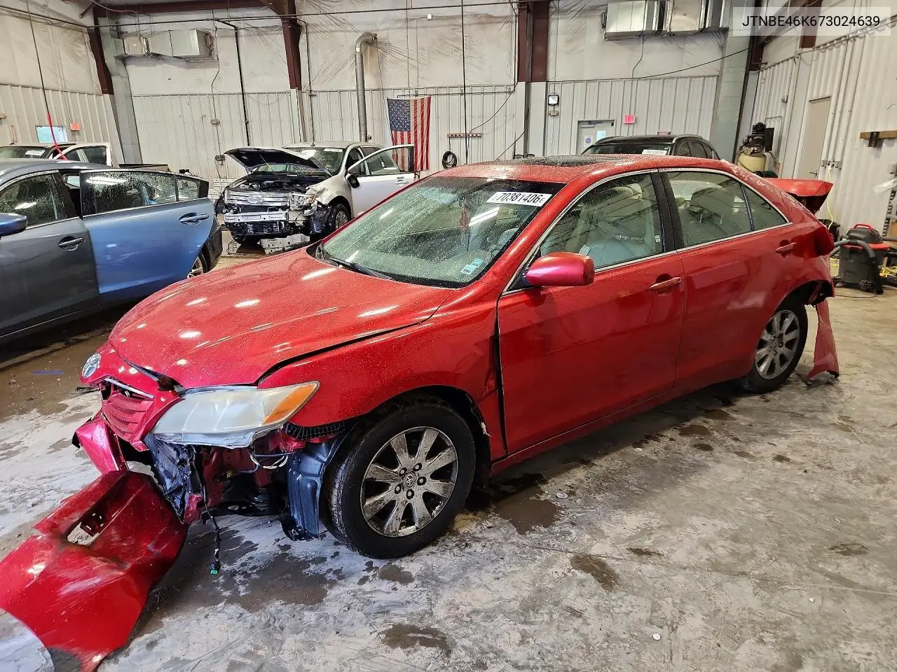 TOYOTA CAMRY 2007, VIN JTNBE46K673024639