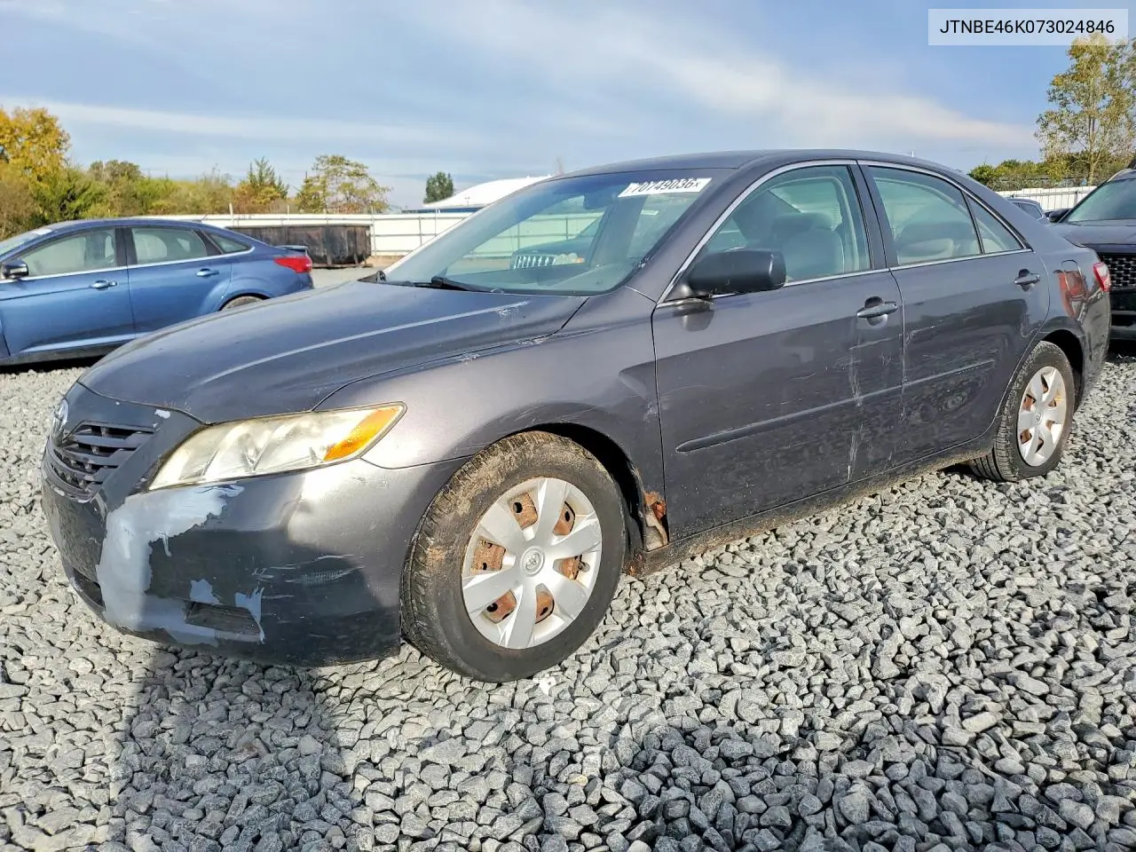 TOYOTA CAMRY 2007, VIN JTNBE46K073024846