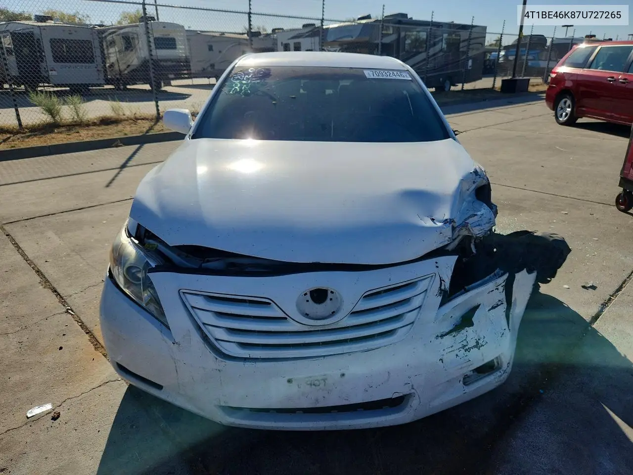 2007 TOYOTA CAMRY VIN 4T1BE46K87U727265 — фото 5