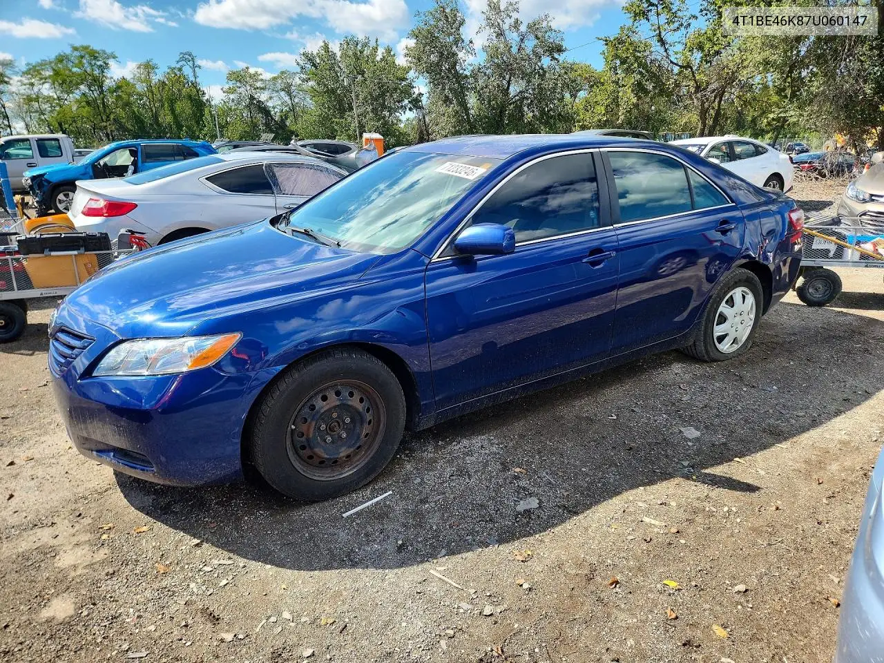 TOYOTA CAMRY 2007, VIN 4T1BE46K87U060147
