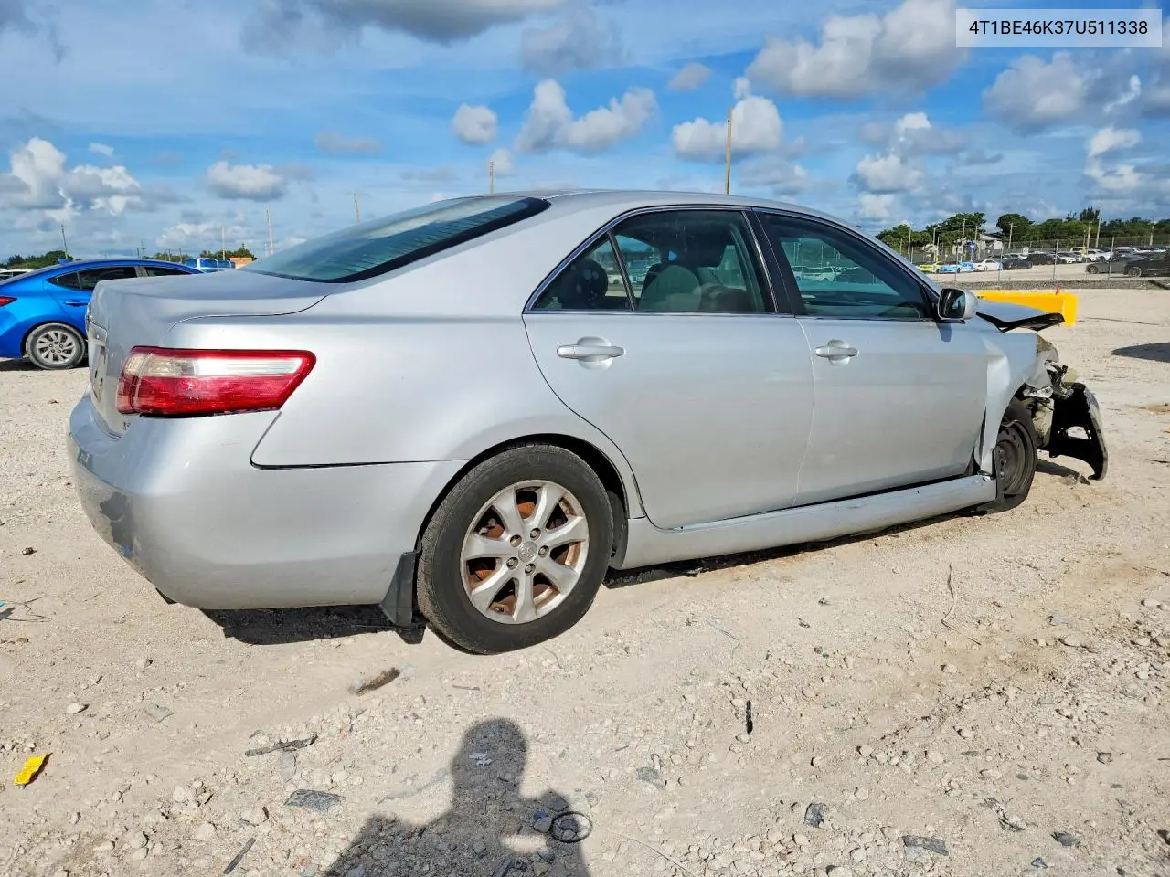 2007 TOYOTA CAMRY VIN 4T1BE46K37U511338 — фото 3