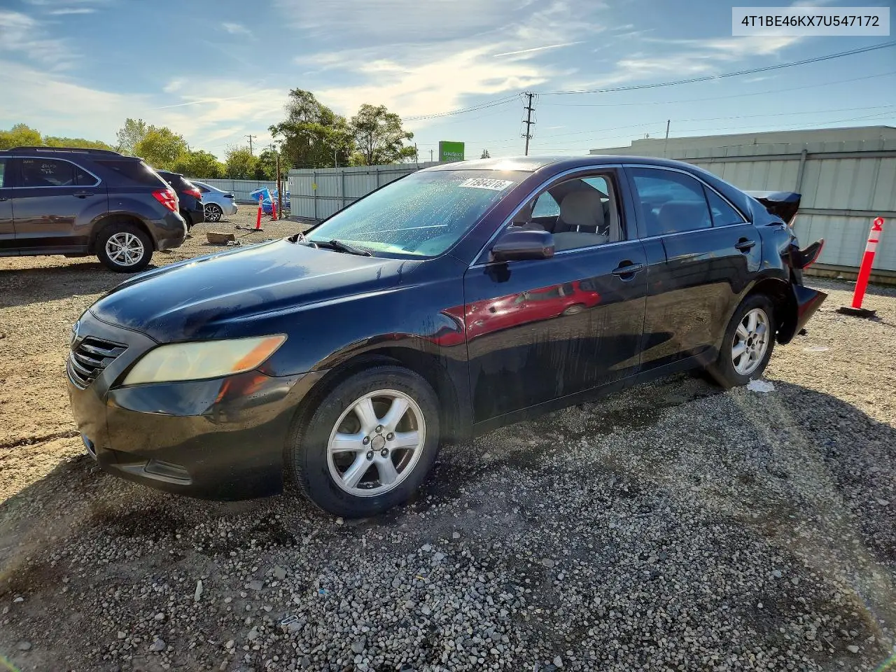 TOYOTA CAMRY 2007, VIN 4T1BE46KX7U547172
