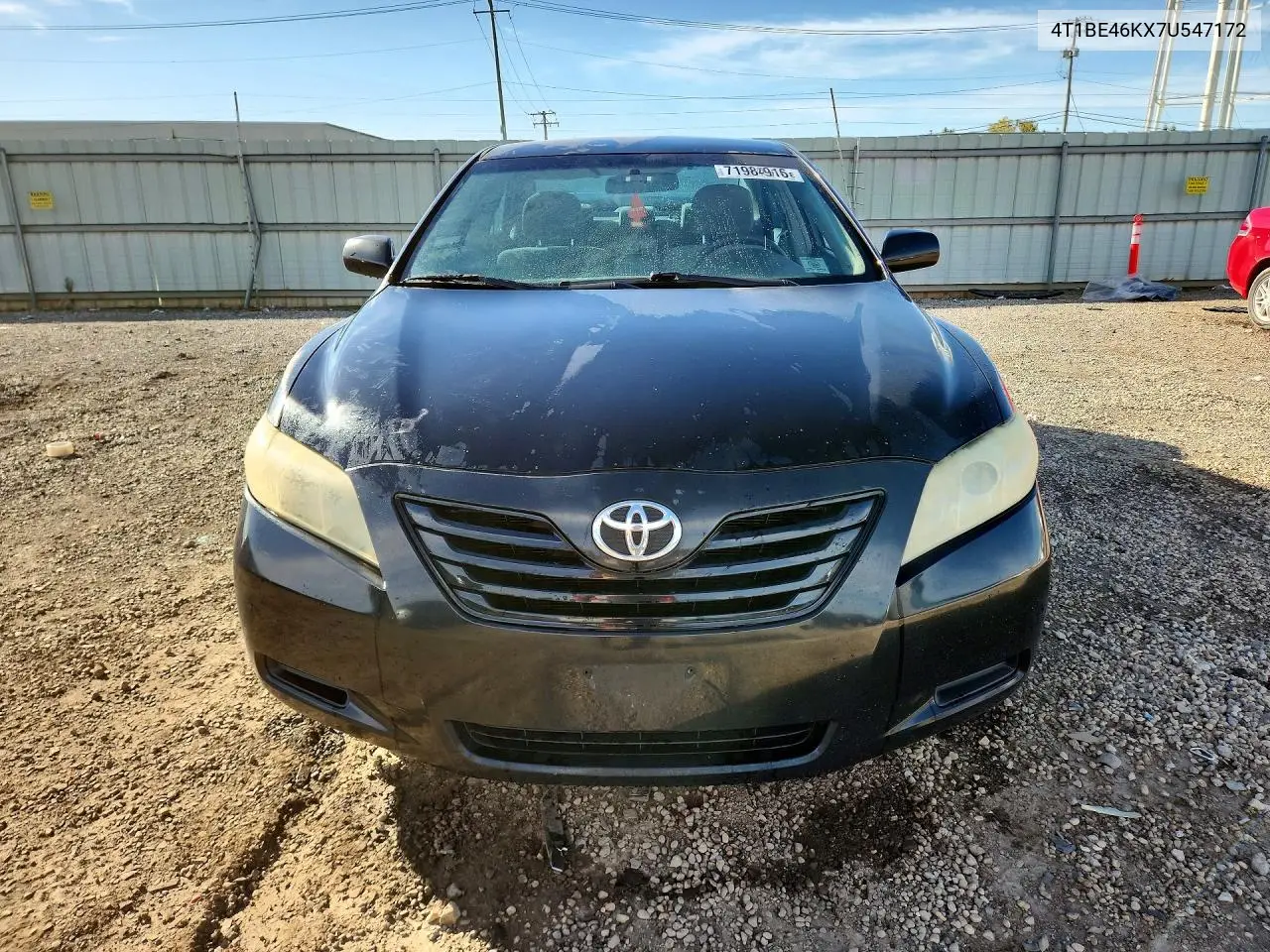 2007 TOYOTA CAMRY VIN 4T1BE46KX7U547172 — фото 5