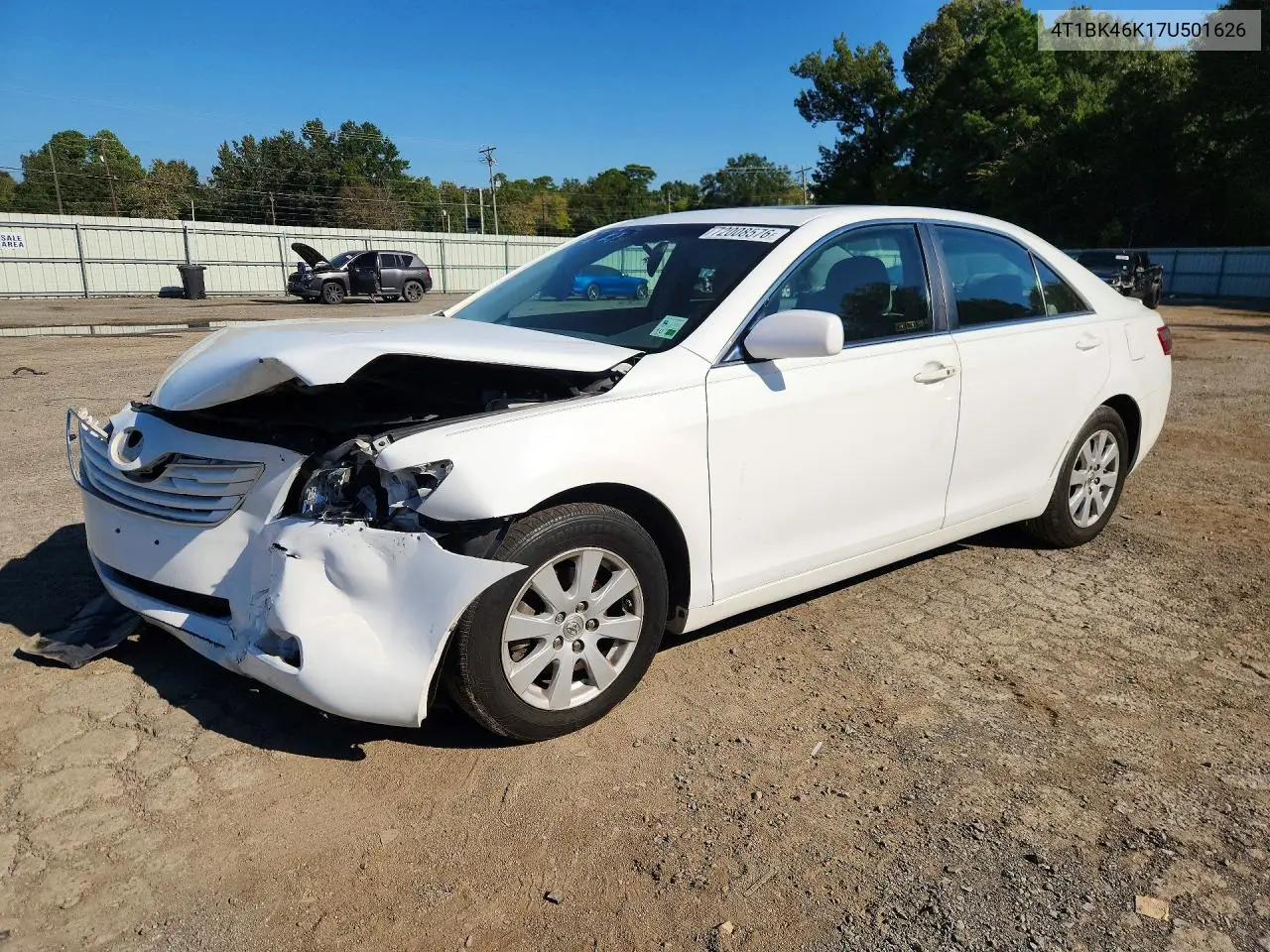 TOYOTA CAMRY 2007, VIN 4T1BK46K17U501626