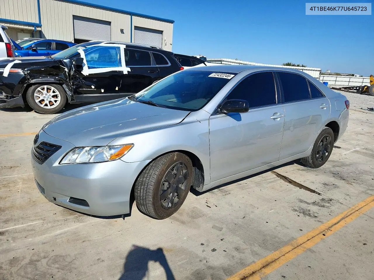 TOYOTA CAMRY 2007, VIN 4T1BE46K77U645723