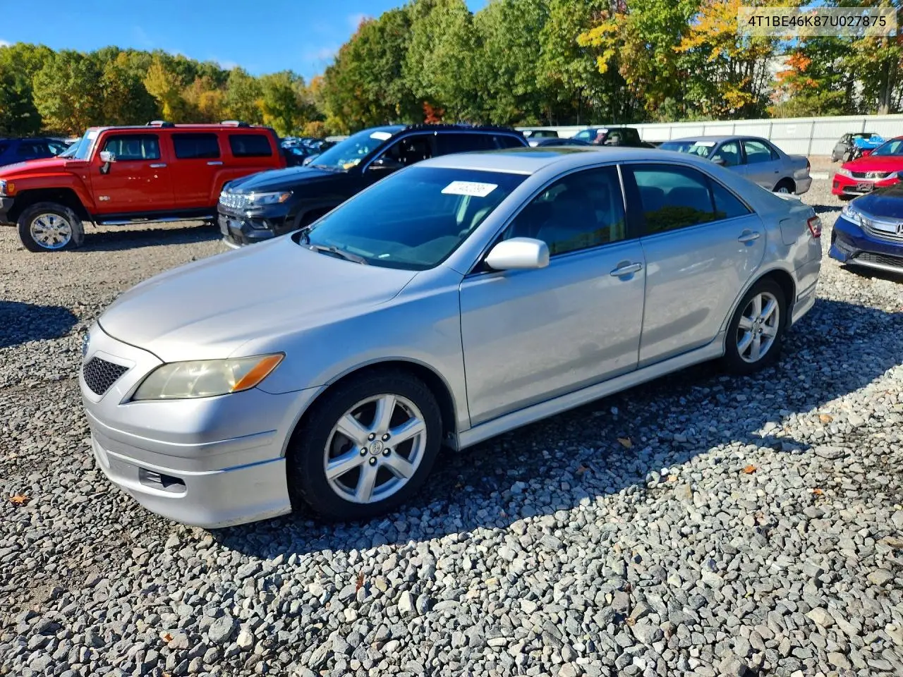 TOYOTA CAMRY 2007, VIN 4T1BE46K87U027875