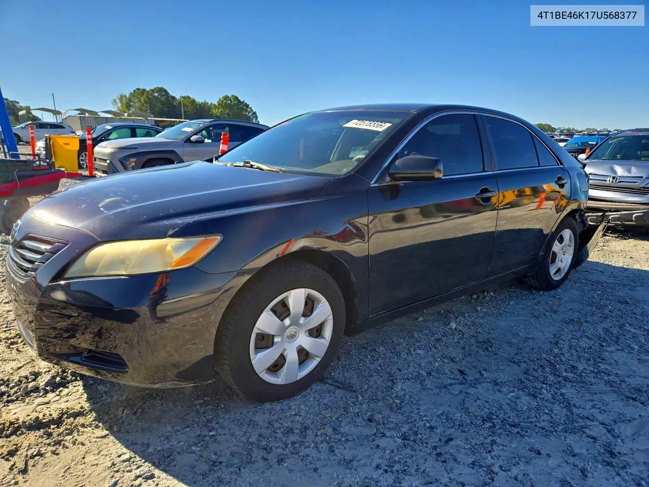 TOYOTA CAMRY 2007, VIN 4T1BE46K17U568377
