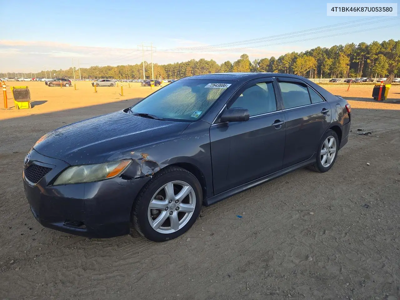 TOYOTA CAMRY 2007, VIN 4T1BK46K87U053580