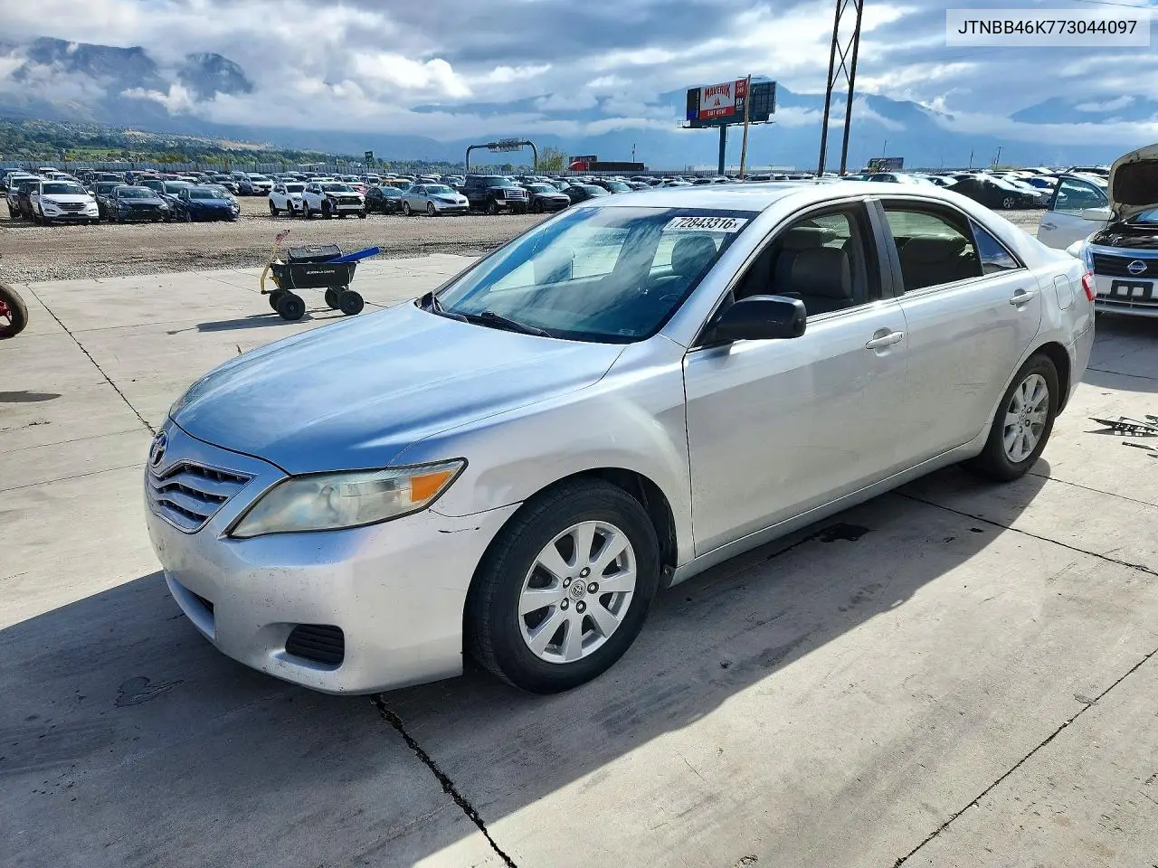 TOYOTA CAMRY 2007, VIN JTNBB46K773044097