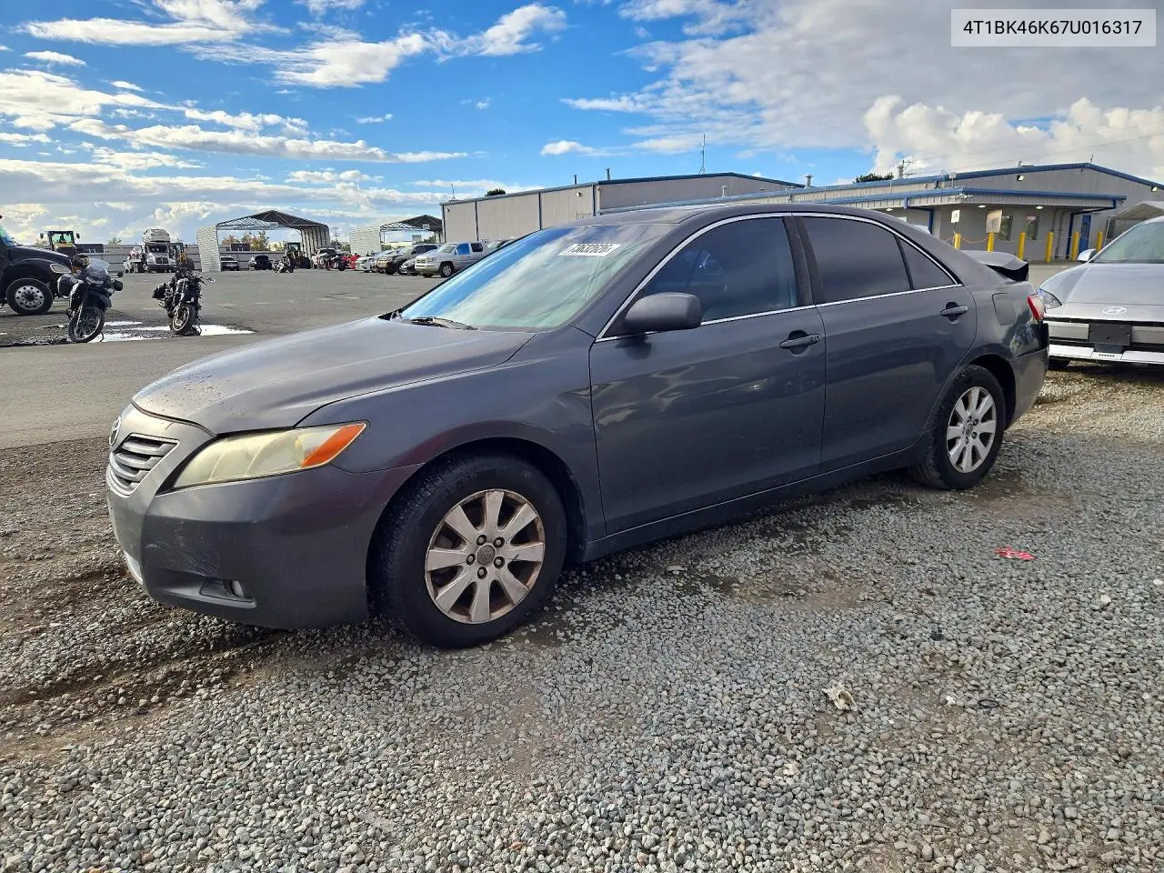 TOYOTA CAMRY 2007, VIN 4T1BK46K67U016317
