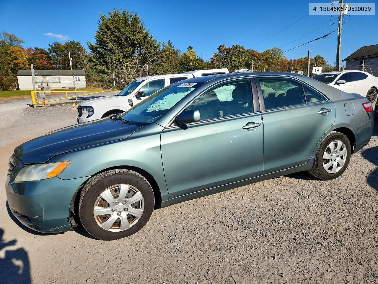 TOYOTA CAMRY 2007, VIN 4T1BE46K57U520039