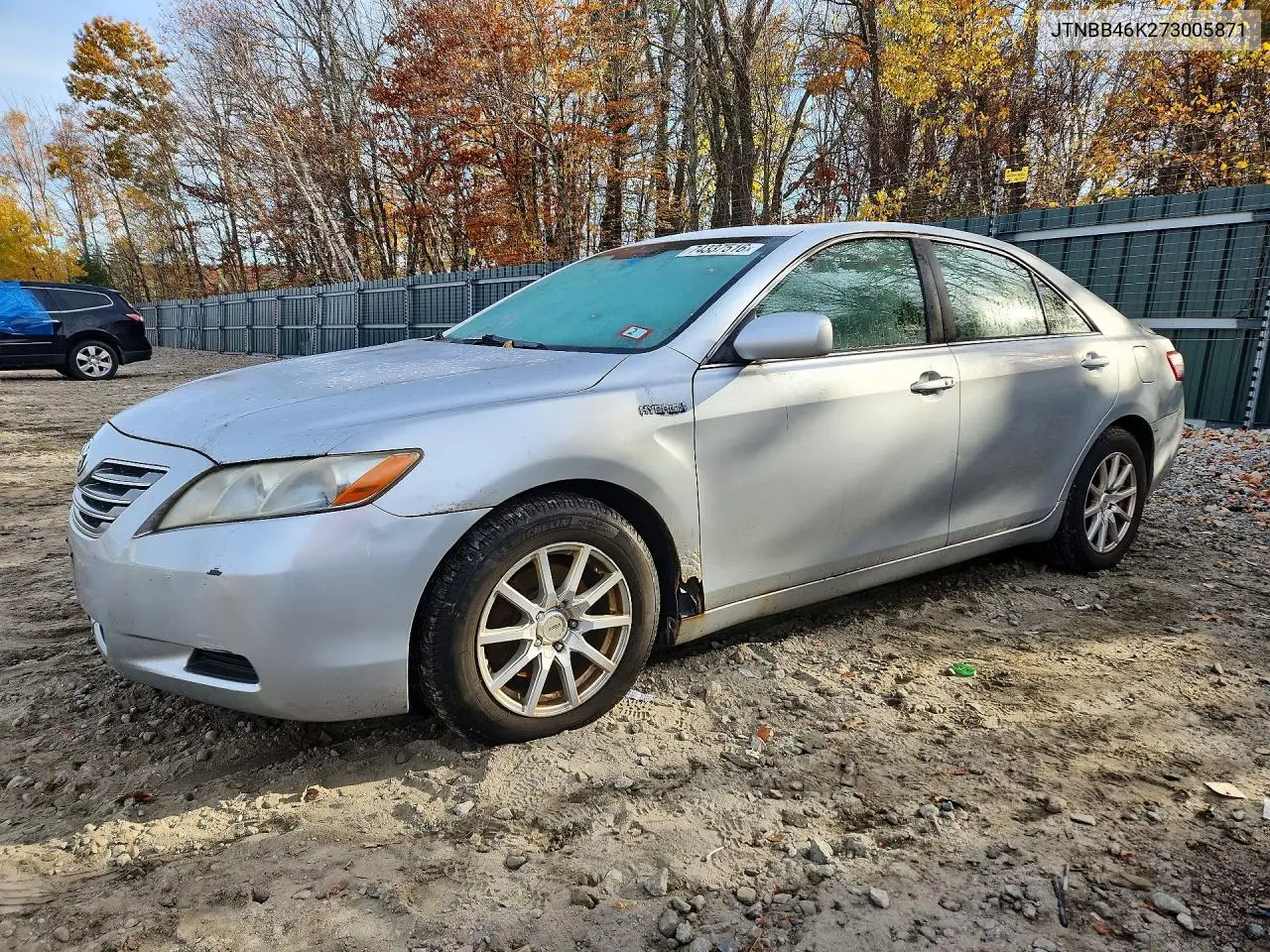TOYOTA CAMRY 2007, VIN JTNBB46K273005871