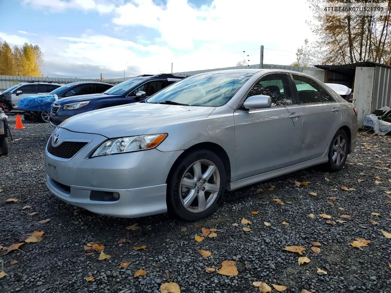 TOYOTA CAMRY 2007, VIN 4T1BE46K07U521793