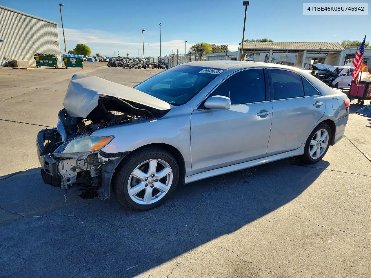 TOYOTA CAMRY 2008, VIN 4T1BE46K08U745342