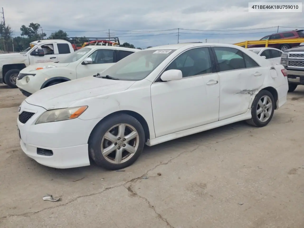 TOYOTA CAMRY 2008, VIN 4T1BE46K18U759010