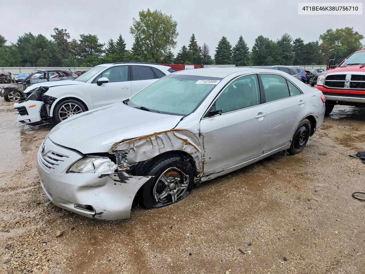 TOYOTA CAMRY 2008, VIN 4T1BE46K38U756710